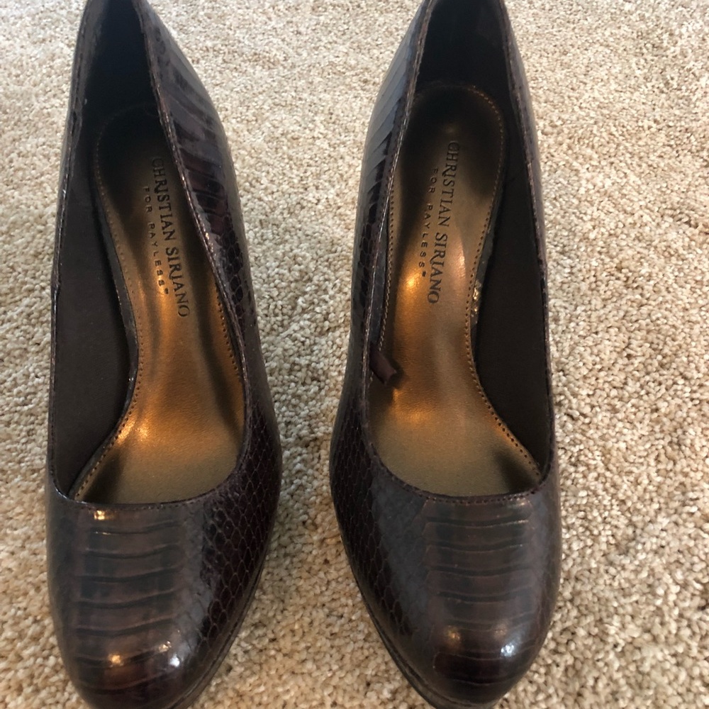 Brown platform heels